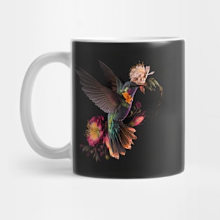 Fantasy Hummingbird with Flowers Mug